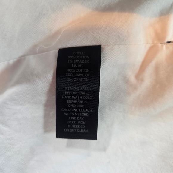 White House Black Market Floral Corset Top Strapless Black White Ruffle Size 6 - Picture 6 of 8